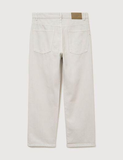 Jeans large 5 poches longueur 32 denim beige homme
