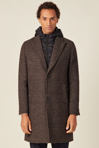 Manteau avec capuche amovible noir homme