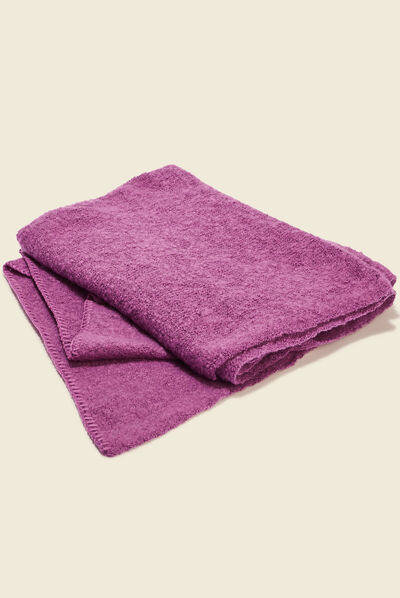 Écharpe maille duveteuse violet femme