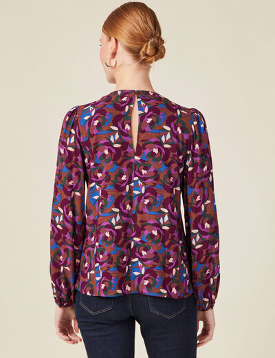 Blouse éco-responsable marron femme