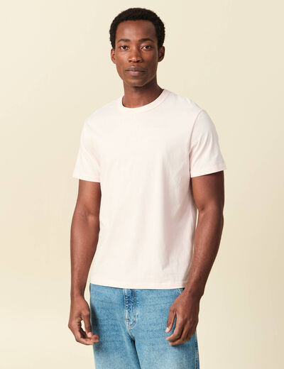 T-shirt en coton manches courtes rose clair homme