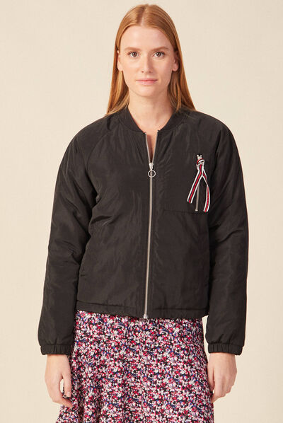 Veste bomber éco-responsable noir femme