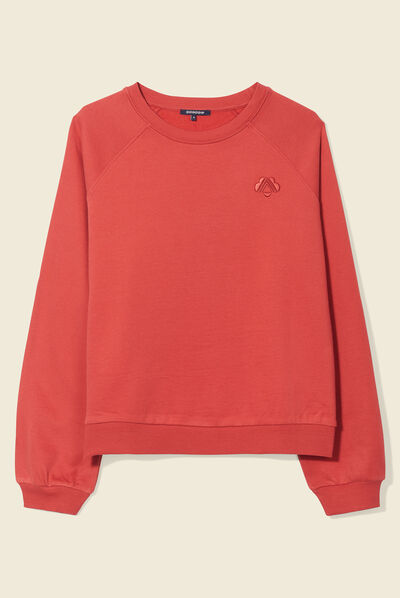 Sweat manches longues orange foncé femme