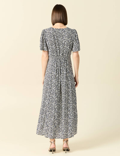 Robe longue éco-responsable bleu femme