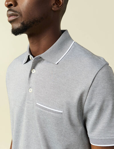 Polo manches courtes gris fonc&eacute; homme