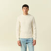 Pull col rond manches longues ecru homme