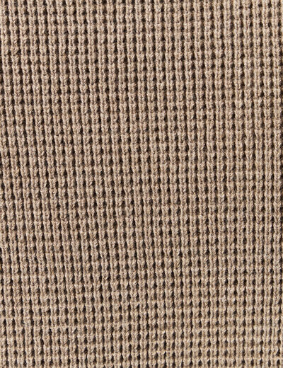 Pull manches longues col rond taupe homme