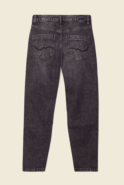 Jeans mom 7/8ème denim gris femme