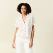 T-shirt manches courtes brodé blanc femme