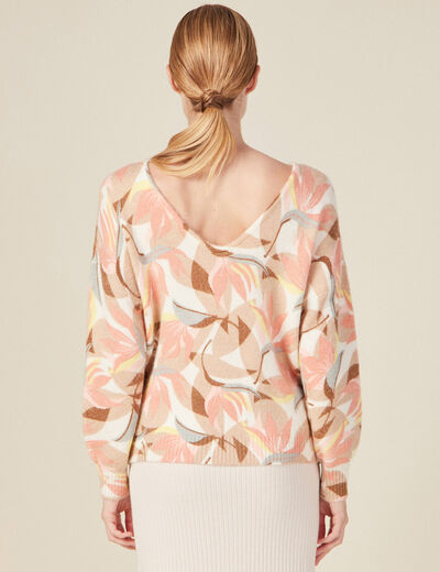 Pull manches longues beige femme