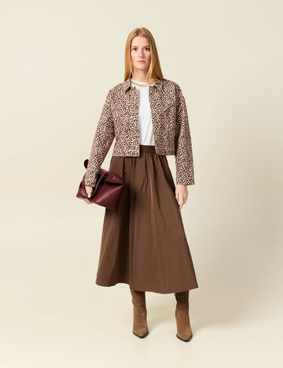 Jupe marron fonc&eacute; femme