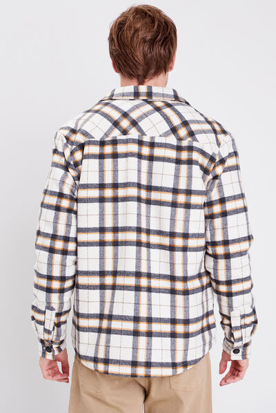 Veste droite boutonnée ecru homme