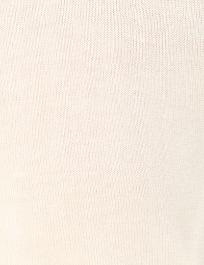 Pull col rond &agrave; volants manches longues ivoire femme