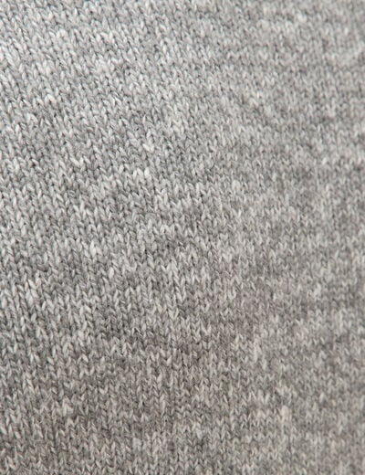 Pull droit tweed manches longues gris homme