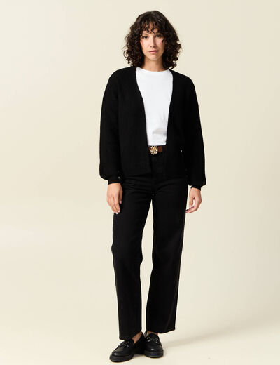 Gilet manches longues noir femme