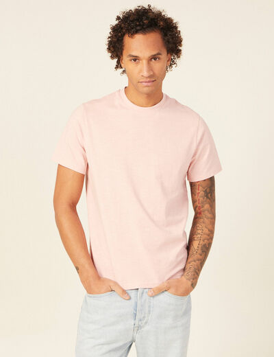 T-shirt éco-responsable rose clair homme