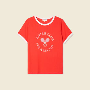 T-shirt manches courtes rouge femme