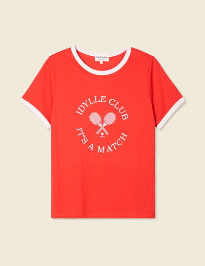 T-shirt manches courtes rouge femme