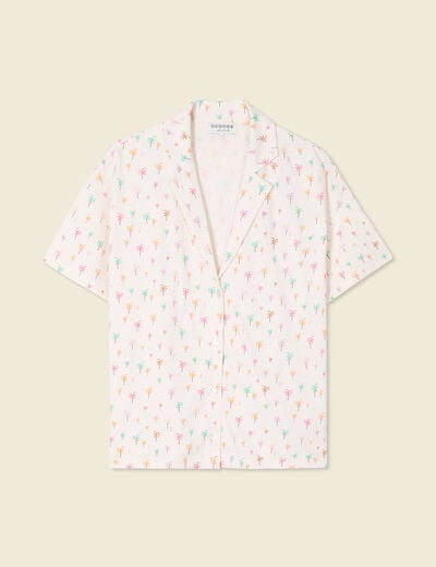 T-shirt manches courtes brodé blanc femme