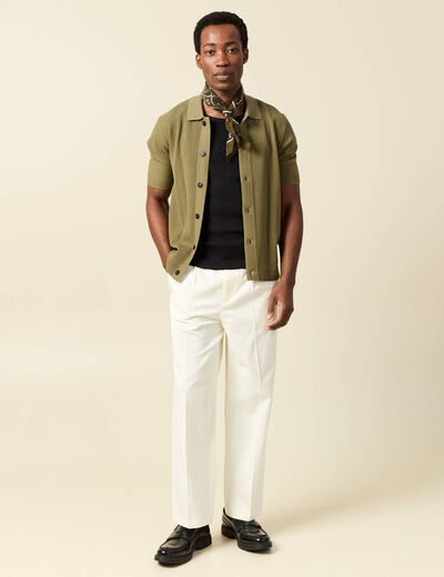 Pantalon droit longueur 32 ecru homme