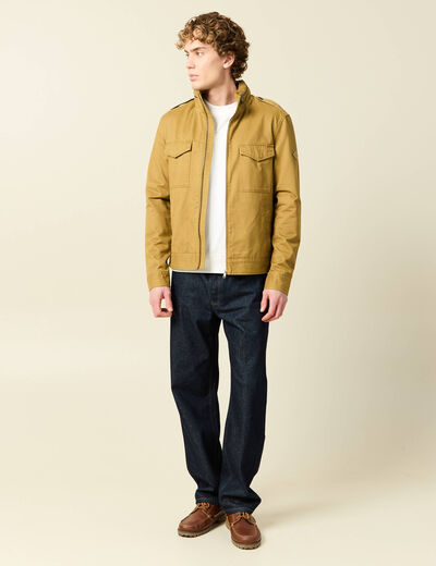 Veste col montant manches longues camel homme