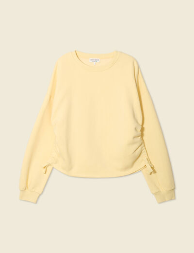 Sweat manches longues jaune clair femme