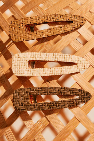 Lot 3 barrettes sable femme
