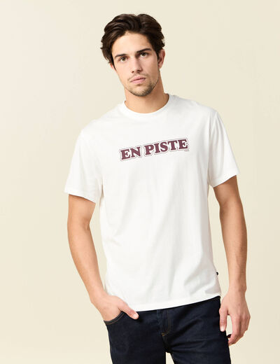 T-shirt manches courtes ecru homme