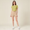 T-shirt manches courtes vert anis femme