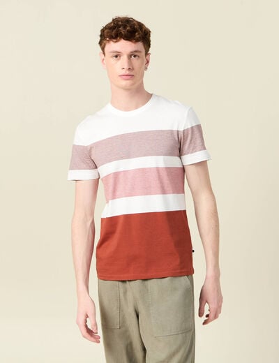 T-shirt manches courtes marron cognac homme