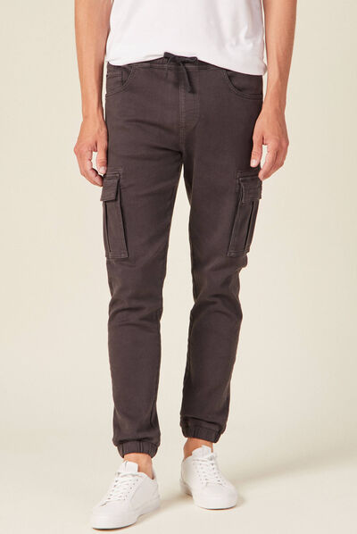 Pantalon battle slim gris foncé homme