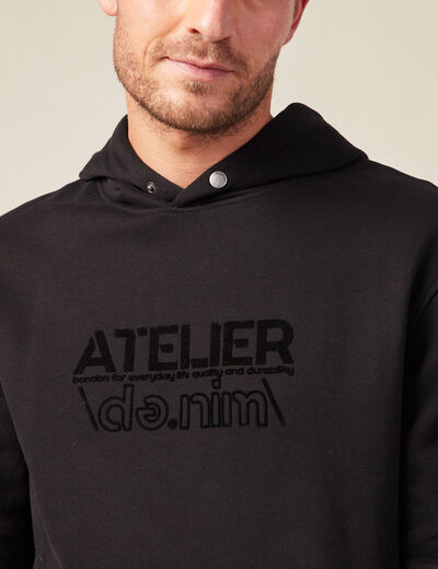 Sweat oversize à capuche noir homme