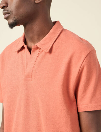 Polo manches courtes rose homme