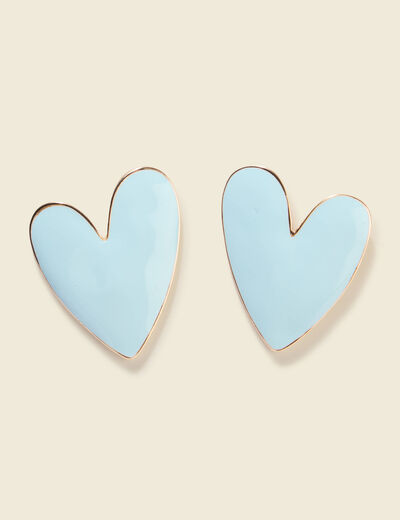 Boucles d'oreilles clous bleu ciel femme