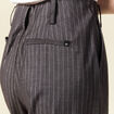 Pantalon large taille haute gris foncé femme