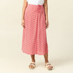Jupe longue portefeuille rouge femme