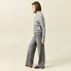 Pull manches longues sequins gris clair femme