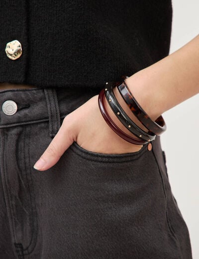 Lot de 3 bracelets marron femme