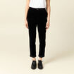 Pantalon large 7/8&egrave;me taille haute noir femme