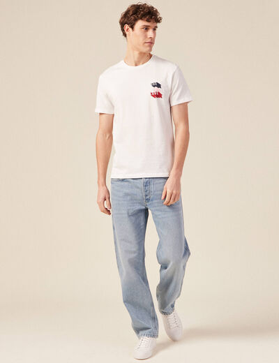 T-shirt manches courtes ecru homme