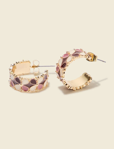 Boucles d'oreilles vieux rose femme
