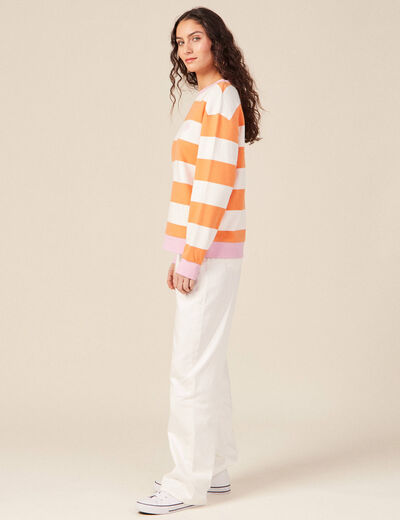 Sweat éco-responsable orange clair femme