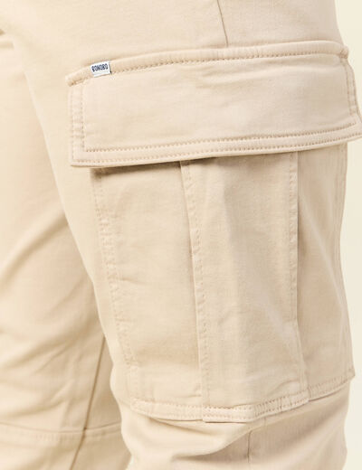 Pantalon battle bas resserr&eacute; beige homme
