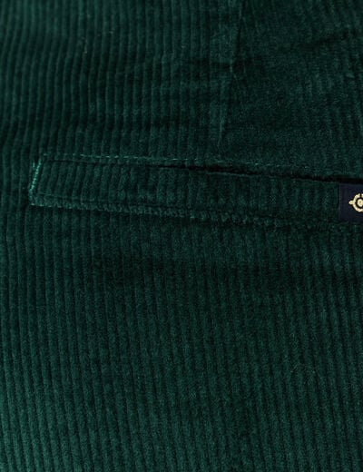 Pantalon large 7/8&egrave;me taille haute vert fonc&eacute; femme