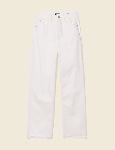 Jeans éco-responsable denim blanc femme