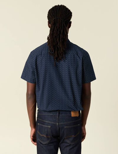 Chemise manches courtes bleu marine homme