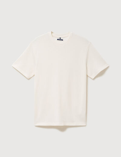 T-shirt col rond manches courtes ecru homme