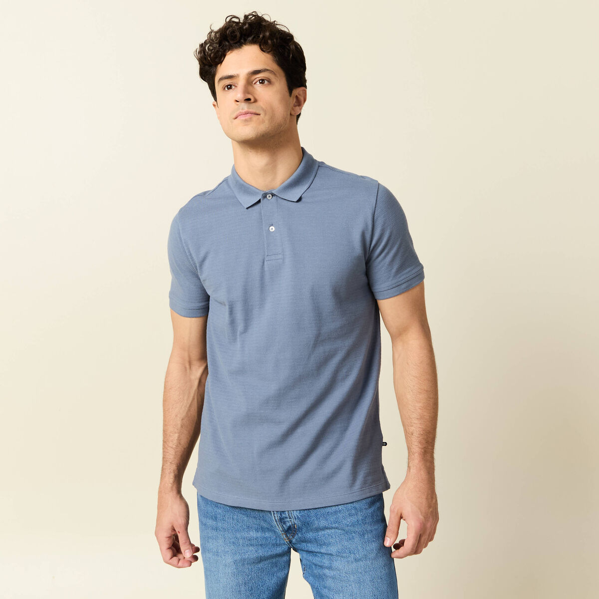 Polo éco-responsable bleu foncé homme
