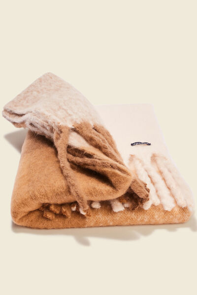 Écharpe à franges beige homme