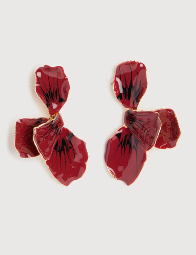 Boucles d'oreilles bordeaux femme